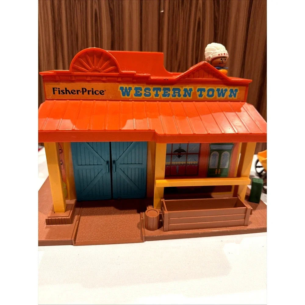 Vintage Fisher Price Little People #934 Western Town Playset 1982 Playset Horse